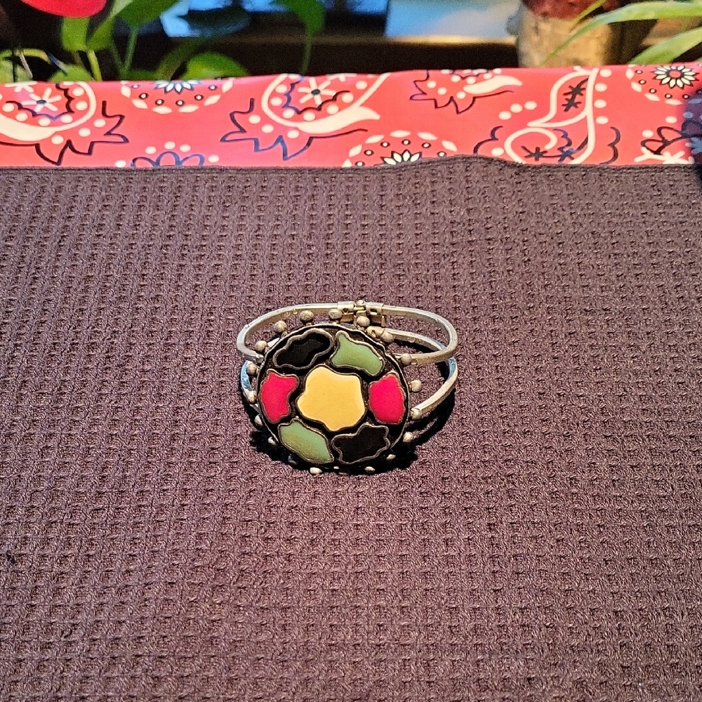 Colorful  Stone Women's Cuff Braclet